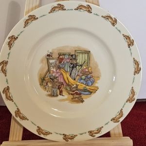 Royal Doulton Bunnykins 8.25" Vintage 1936 Plate "Dressing Up" Fine Bone China
